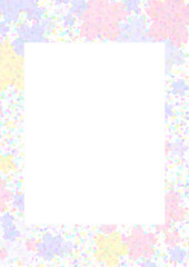 水玉模様と桜の背景の四角フレーム素材01（縦型）
