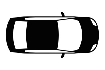 A black car icon top view 