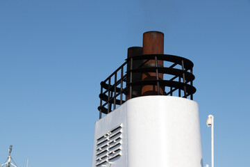 Smoke Stack and Funnels of Ferry Ship