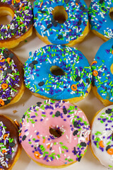 Fototapeta na wymiar Donuts with Flavored Icing
