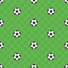 Vector flat design soccer ball seamless pattern. Football background.