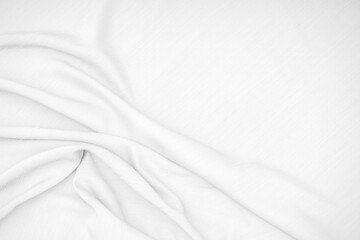 White fabric, cloth soft waves texture background.