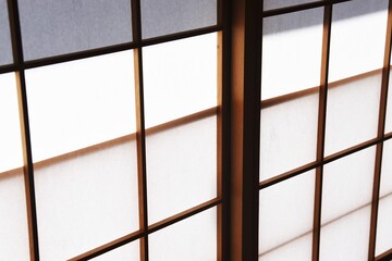 Sliding paper windows called 'Shoji' in Japan.