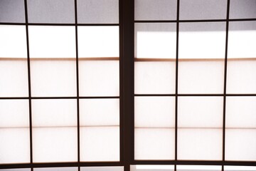Sliding paper windows called 'Shoji' in Japan.