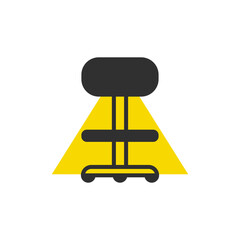 Single office chair Furniture home appliances black yellow icon sign