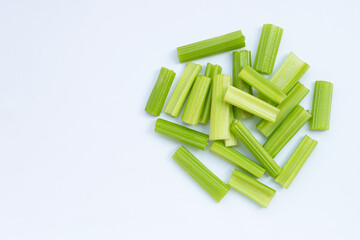 Fresh celery on white background.