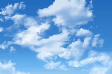 Deurstickers blue sky with clouds © 拳士朗 北