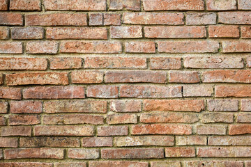 Old brick wall texture.Red brick wall vintage background.
