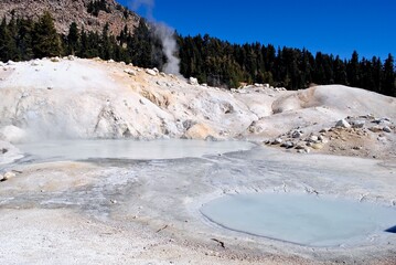 Bumpass Hell is the largest hydrothermal or geothermal area in Lassen Volcanic National Park in...