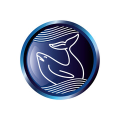 Fresh fish line abstract icon 