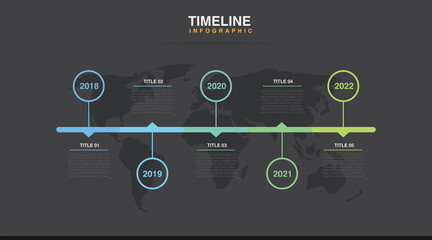 
Dark Mode Abstract business rounded infographic template with 5 options. Colorful diagram, timeline and schedule isolated on light background.