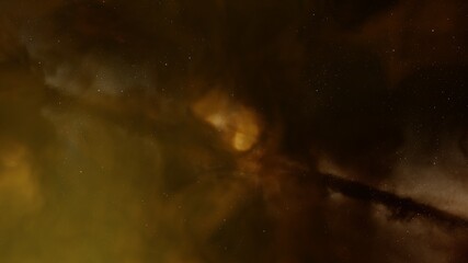 nebula gas cloud in deep outer space, science fiction illustrarion, colorful space background with stars 3d render
