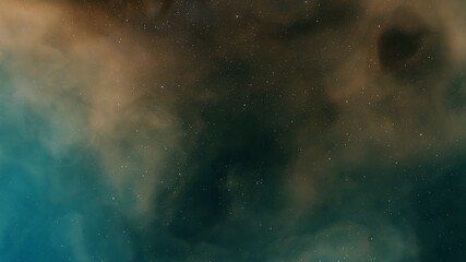 nebula gas cloud in deep outer space, science fiction illustrarion, colorful space background with stars 3d render
