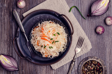 Sauerkraut salad with carrots