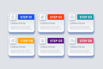 Obraz premium Template business infographic in 6 steps