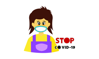 Protective face mask against and stop corona virus,Covid-19.