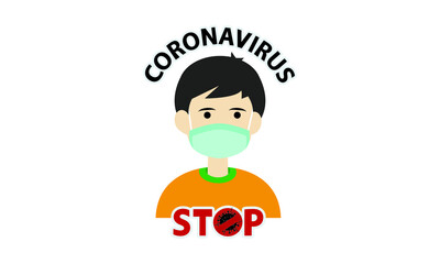 Protective face mask against and stop corona virus,Covid-19.