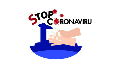 Washing hand for coronavirus prevention,COVID-19 prevention,Vector illustration.