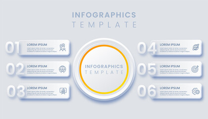 Modern business infographic design with 6 options