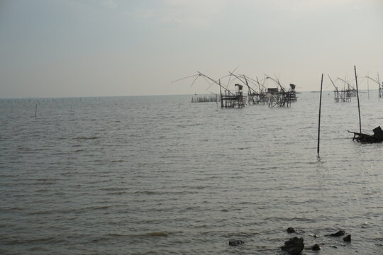 Bagang is a tool as well as a traditional place for fishermen in the Jepara region to catch fish in the sea. This tool operates at night by relying on a small generator lighting.