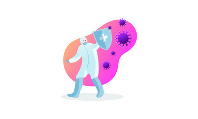 Flat Illustration of Fight The Corona Virus