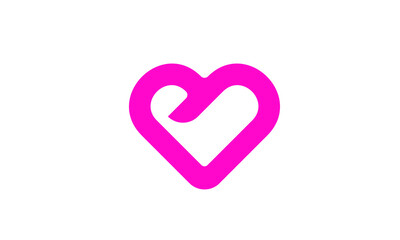Love heart symbol logo simple illustration