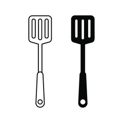 spatula for food Icon on white background color editable
