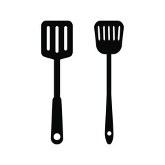 spatula for food Icon on white background color editable
