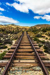 Fototapeta na wymiar Abandoned train tracks