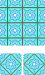 Azulejo con diseño inspirado en la talavera poblana.