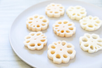 花形蓮根　飾り切り