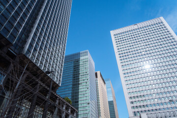 Obraz na płótnie Canvas 東京のビル群と青空の風景