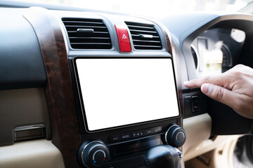 gps navigation on screen in smart car transport to destination modern technology