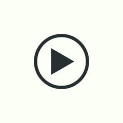 Play button icon in trendy flat style isolated on grey background. Play symbol for your web site design, logo, app, UI. Vector illustration