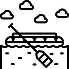 line icon for canoe