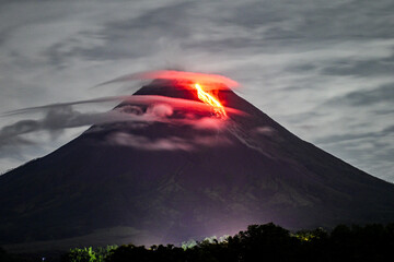 Mount Merapi is the most active volcano in Central Java and Yogyakarta, Indonesia