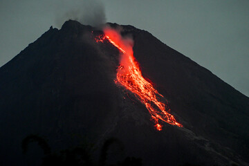 Mount Merapi is the most active volcano in Central Java and Yogyakarta, Indonesia