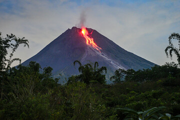 Mount Merapi is the most active volcano in Central Java and Yogyakarta, Indonesia