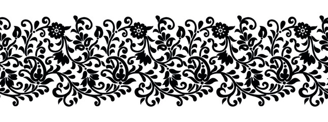 Vector Asian paisley border design