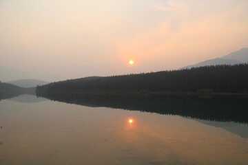 Haze of The Sunset, Jasper National Park, Alberta