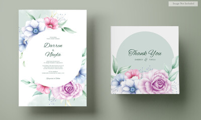 Beautiful wedding invitation with  flower decoration
