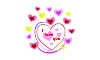 Happy Valentine's Day with love and hearts, Holiday greeting card, gift voucher, invitation design, love creative concept Vector illustration.