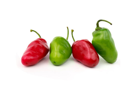 Fresh rocoto chili isolated on white background, selective focus