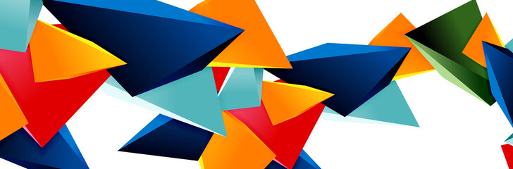 Triangle mosaic abstract background, 3d triangular low poly shapes. Geometric vector illustration for covers, banners, flyers and posters and other