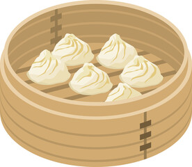 セイロに入っている小籠包のイメージイラスト