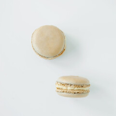 colored macaroon on a light background