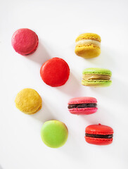 colored macaroon on a light background