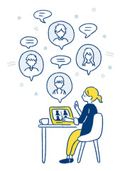 リモートワークのイラスト