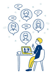 リモートワークのイラスト