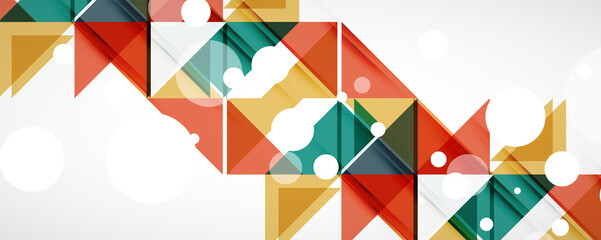 Geometric abstract background. Techno color triangle shapes. Vector illustration for covers, banners, flyers and posters and other designs